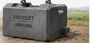 Monoblokk-motvekt på 2000 kg på et jorde
