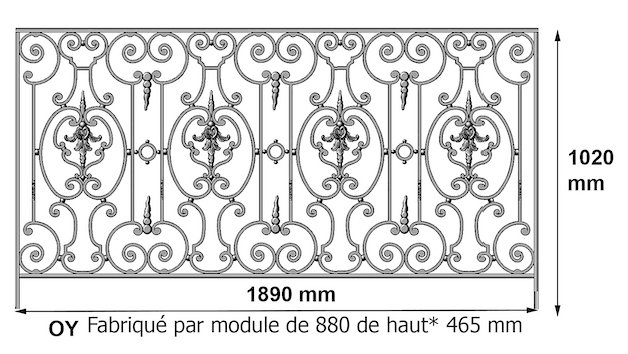 Balustrade, utsmykket rekkverk i støpejern - Thumbnail 2