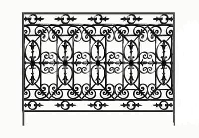 Balustrade, utsmykket rekkverk i støpejern
