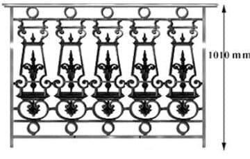Balustrade, utsmykket rekkverk i støpejern