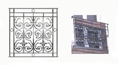 Balustrade, utsmykket rekkverk i støpejern