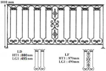 Balustrade, utsmykket rekkverk i støpejern