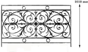 Balustrade, utsmykket rekkverk i støpejern