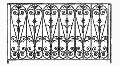 Balustrade, utsmykket rekkverk i støpejern