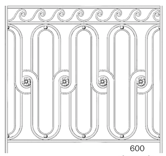 Balustrade, utsmykket rekkverk i støpejern
