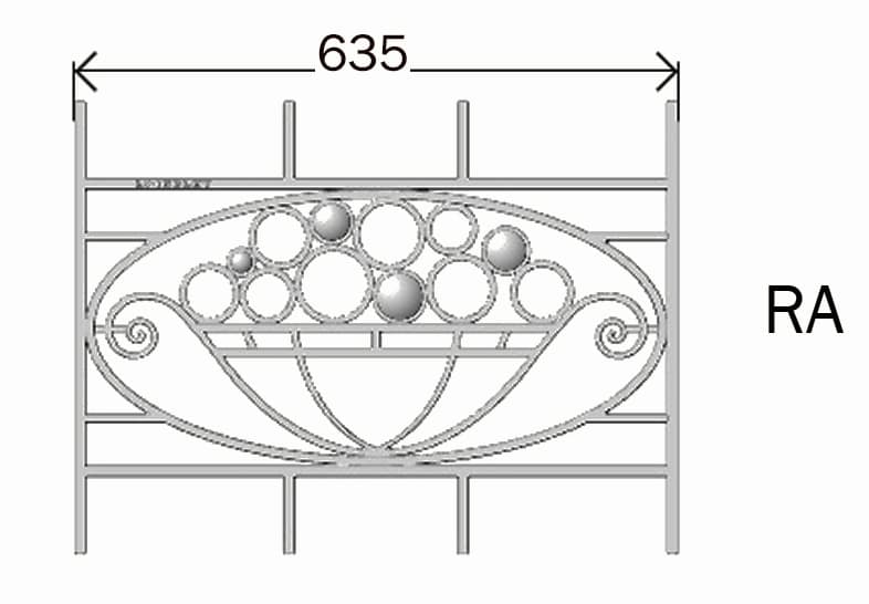 Balustrade, utsmykket rekkverk i støpejern