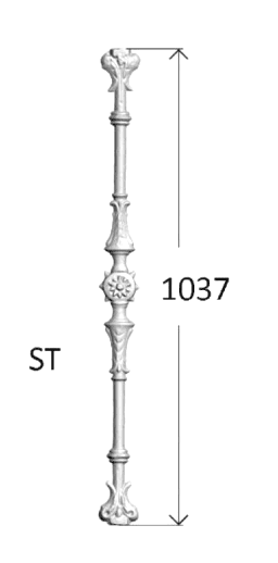 Balustrade, utsmykket rekkverk i støpejern