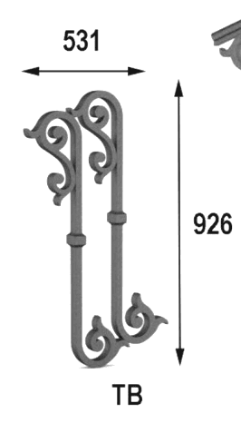 Balustrade, utsmykket rekkverk i støpejern